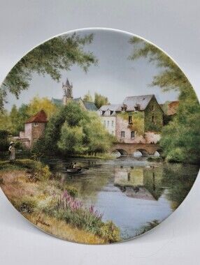 Vintage 1987 D'Arceau Limoges Michel Julien “Une Journée au Bord de l’Eau” Colle